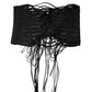 Black Polyester LaceUp Waist Cincher Corset Top