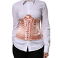 Pale Pink Silk LaceUp Waist Cincher Corse Top