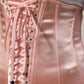Pale Pink Silk LaceUp Waist Cincher Corse Top
