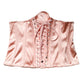 Pale Pink Silk LaceUp Waist Cincher Corse Top