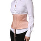Pale Pink Silk LaceUp Waist Cincher Corset Top