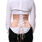 Pale Pink Silk LaceUp Waist Cincher Corset Top