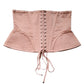 Pale Pink Silk LaceUp Waist Cincher Corset Top
