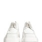 White Leather Chunky Sole Derby Shoes