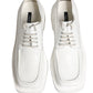 White Leather Chunky Sole Derby Shoes