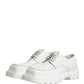 White Leather Chunky Sole Derby Shoes