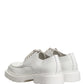 White Leather Chunky Sole Derby Shoes