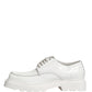 White Leather Chunky Sole Derby Shoes