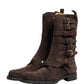 Brown Suede Leather Combat Ankle Boots  Shoes