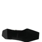 Black Leather Zip Closure Ankle Boots Shoes
