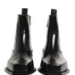 Black Leather Zip Closure Ankle Boots Shoes