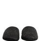 Dark Grey Charcoal Wool Red Slippers Shoes