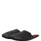 Dark Grey Charcoal Wool Red Slippers Shoes