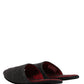 Dark Grey Charcoal Wool Red Slippers Shoes