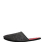 Dark Grey Charcoal Wool Red Slippers Shoes
