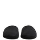Black Wool Cashmere Red Quilted Slippers Shoes