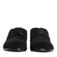 Men Black Riccio Shearling Dress Derby Shoes