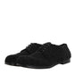 Men Black Riccio Shearling Dress Derby Shoes
