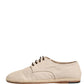Beige Espadrille Sole Lace Up Canvas Derby Shoes
