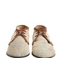 Denim Navajo Lace-Up Leather Dress Derby Shoes