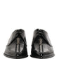 Men Black Lace-Up Leather Zip Dress Derby Shoes
