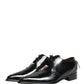 Men Black Lace-Up Leather Zip Dress Derby Shoes