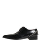 Men Black Lace-Up Leather Zip Dress Derby Shoes
