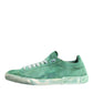 Green Suade DG Logo Sole Low Top Sneakers Shoes