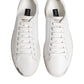 White Bianco Leather Men Low Top Sneakers Shoes