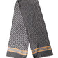 Gray Patterned Silk Neck Foulard 138cm x 22cm Men Scarf