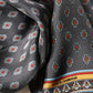 Gray Patterned Silk Neck Foulard 138cm x 22cm Men Scarf