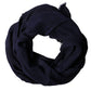 Dark Blue Wool Knit Unisex Wrap Fringe Shawl 170cm x 60cm Scarf
