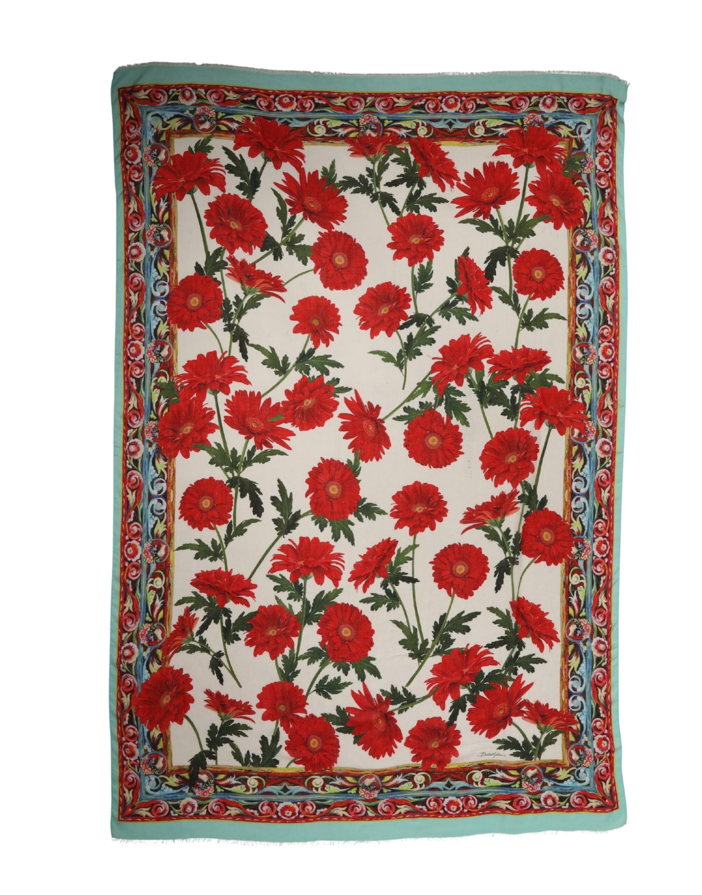 Multicolor Floral Print Wrap Shawl 196cm x 132cm Scarf