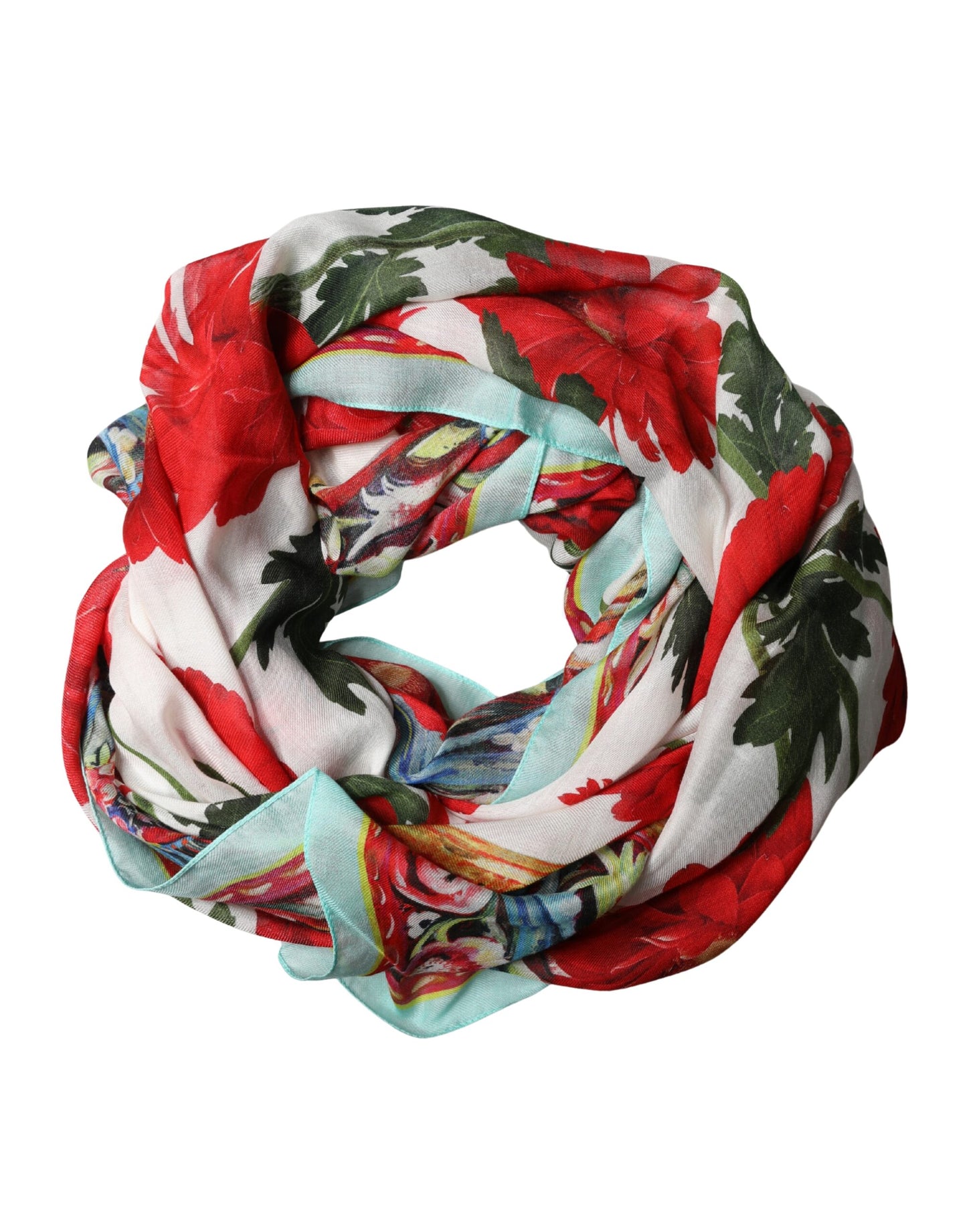 Multicolor Floral Print Wrap Shawl 196cm x 132cm Scarf