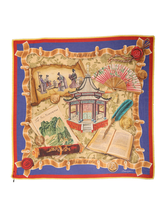 Multicolor Italy China Shawl Wrap 140cm x 130cm  Scarf