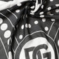 Black White Polka Dot Logo Stole Wrap 188cm x 116cm Scarf