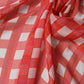 White Red Check Silk Wrap Foulard 118cm x 118cm Scarf