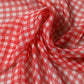 White Red Check Silk Wrap Foulard 140cm x 136cm Scarf
