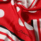 Red White Polka Dot Square Foulard 90cm x 88cm Scarf