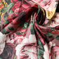 Multicolor Floral Silk Square Foulard 63cm x 61cm Scarf
