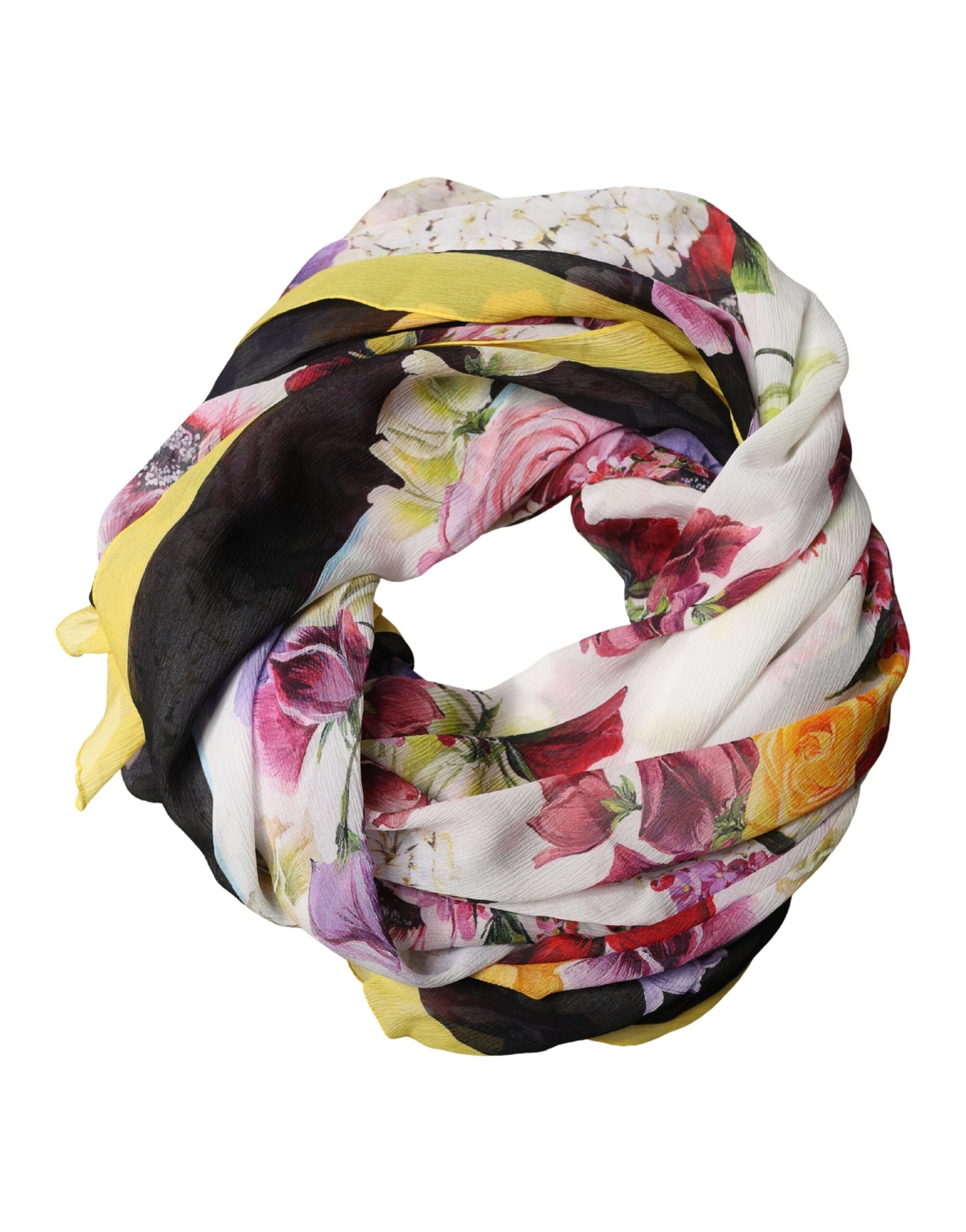Multicolor Floral Print Square Stole 209cm x 127cm Scarf