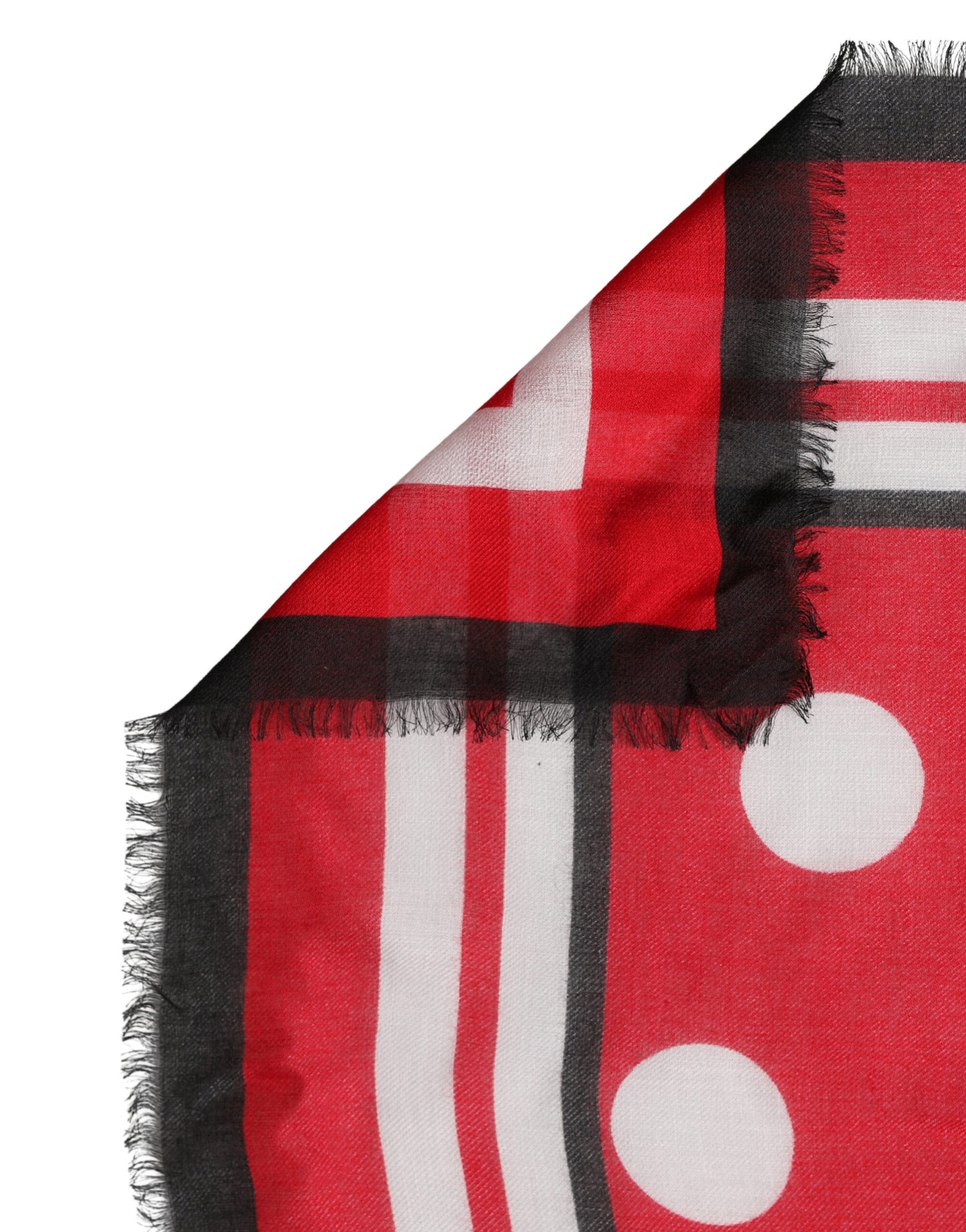 Red Polka Dot Print Square Stole 137cm x 134.5cm  Scarf