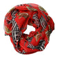 Red Zebra Print Silk Wrap Shawl Stole 200cm x 132cm Scarf