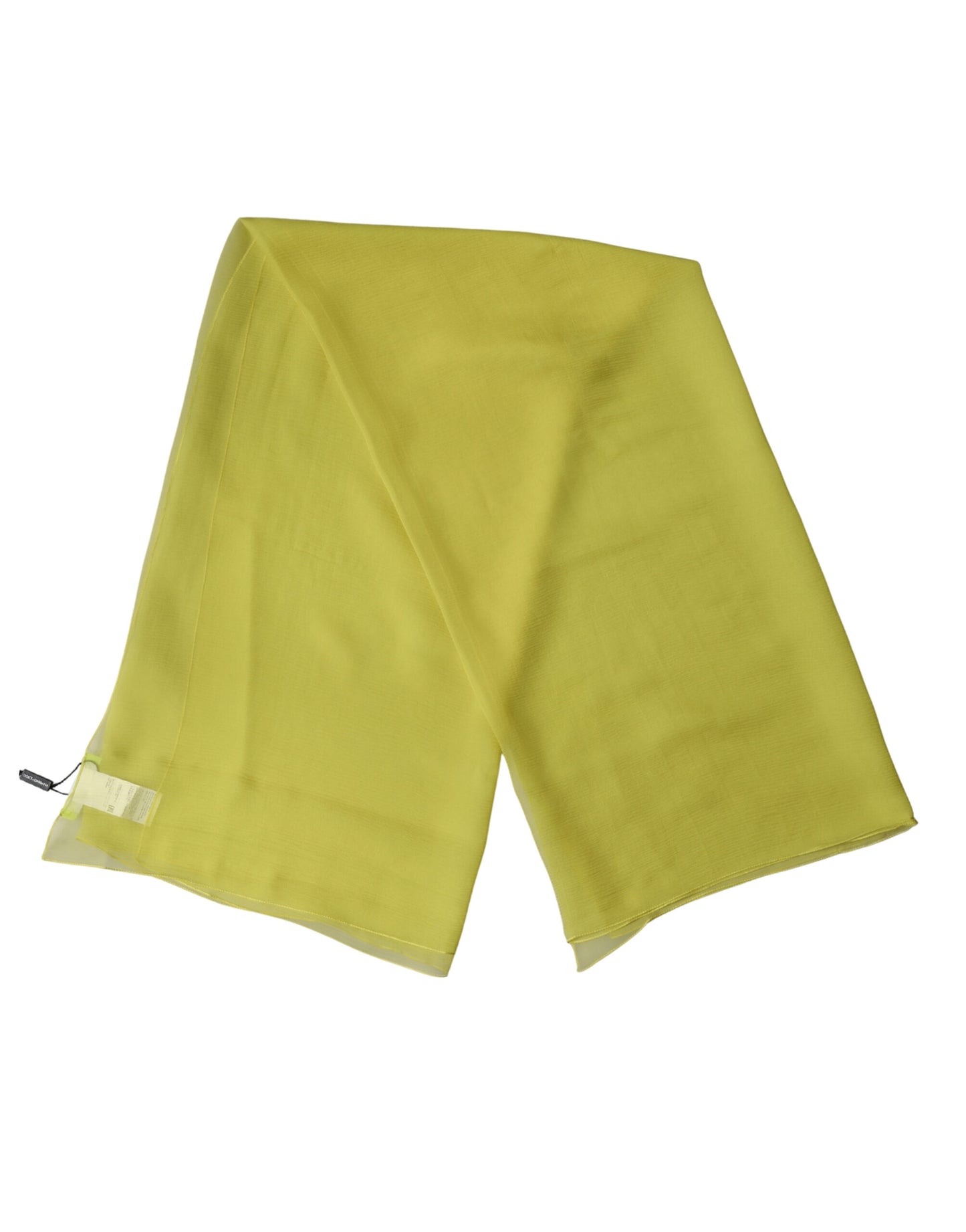 Yellow Silk Neck Wrap Shawl Foulard 120cm x 117cm Scarf