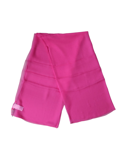 Pink Silk Neck Wrap Shawl Foulard 134cm x 131cm Scarf