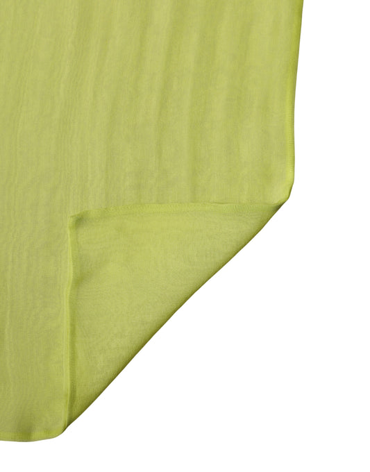 Yellow Green Silk Sash Foulard Stole 292cm x 19cm Scarf
