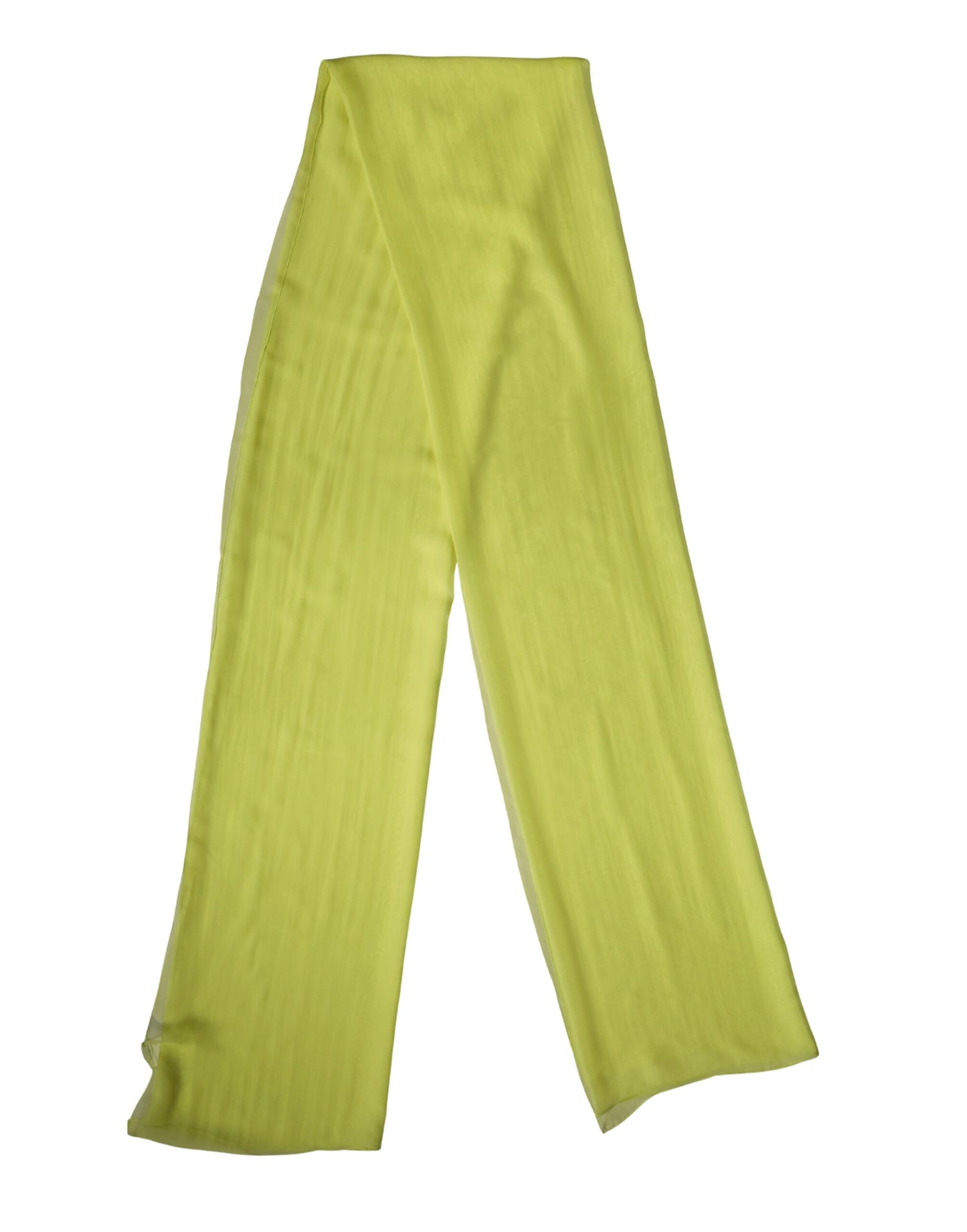 Yellow Green Silk Sash Foulard Stole 270cm x 120cm  Scarf