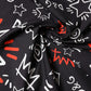 Black White Red DG Crown Cotton Foulard 47cm x 46cm Scarf