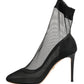 Black Nylon Stretch Mesh Sock Boots Shoes
