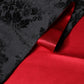 Red Black Silk Floral Fringe Neck Wrap Scarf